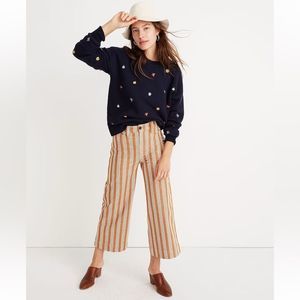 Madewell Emmett Striped Wide Leg Cropped Pants Size 23